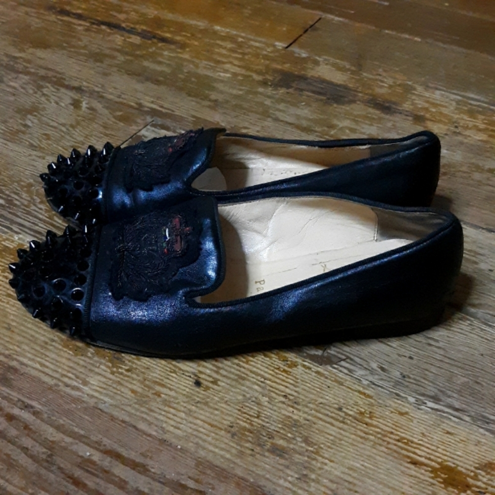 Vintage Christian Louboutin Gothic Spikes Flats Size 37.5 EU/7.5 US.
